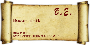 Budur Erik névjegykártya